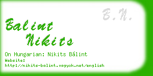 balint nikits business card